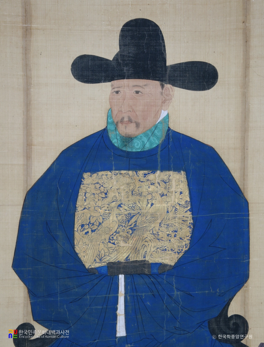 장말손 초상 부분