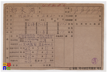 일제 주요감시대상 인물카드 정태옥(鄭泰玉)_03_후면