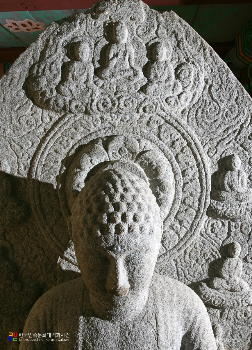 영주 북지리 석조여래좌상 중 동쪽 불상 광배