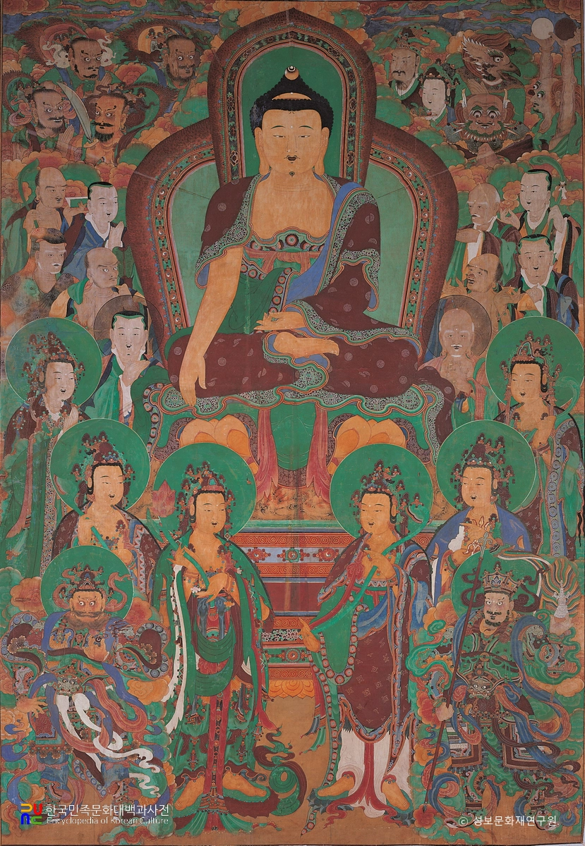 구례 화엄사 대웅전 삼신불탱(석가모니불)