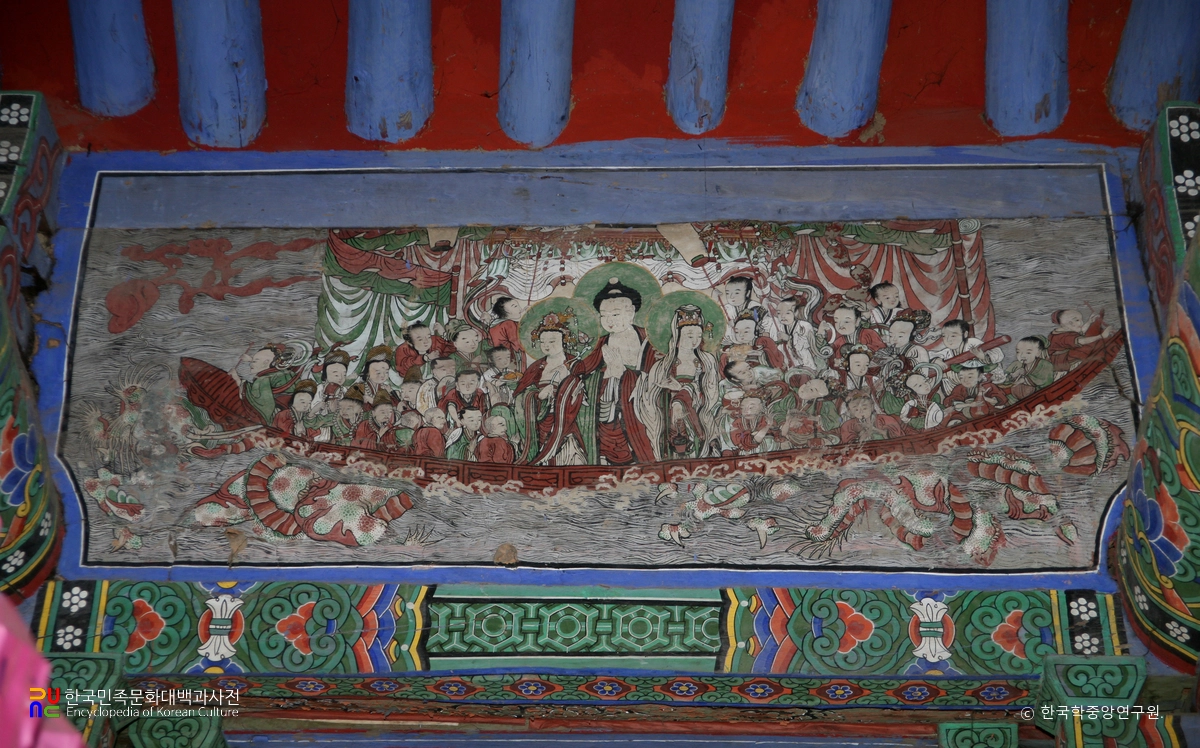 안성 청룡사 대웅전 벽화 / 용선도