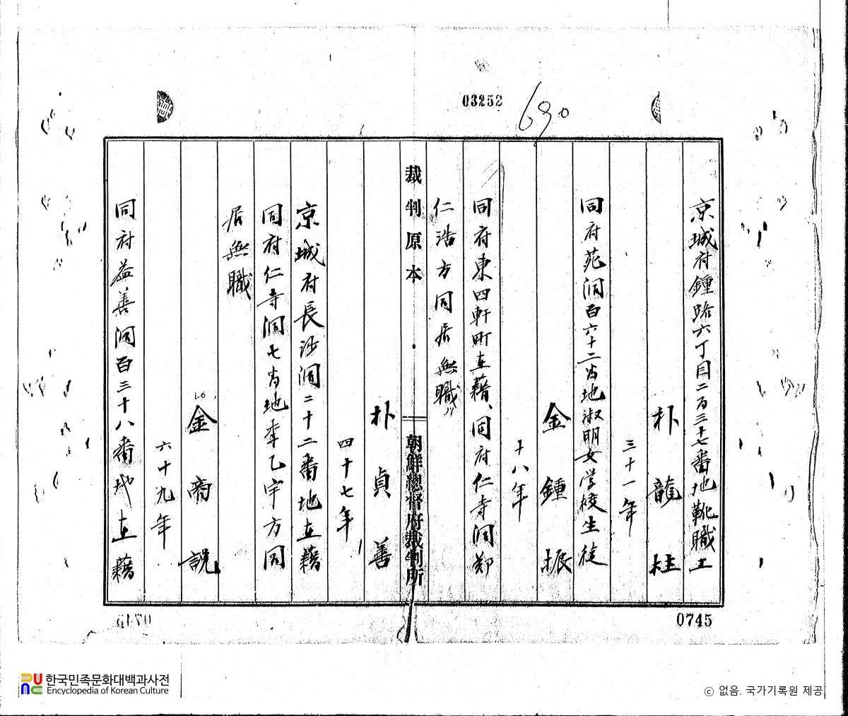 김종진(金鍾振)　/　독립운동 관련 일제 판결문(19201207)
