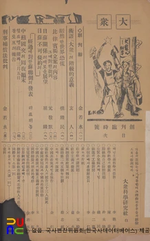 대중(大衆)　/　창간 임시호(1933.04.01.) 목차