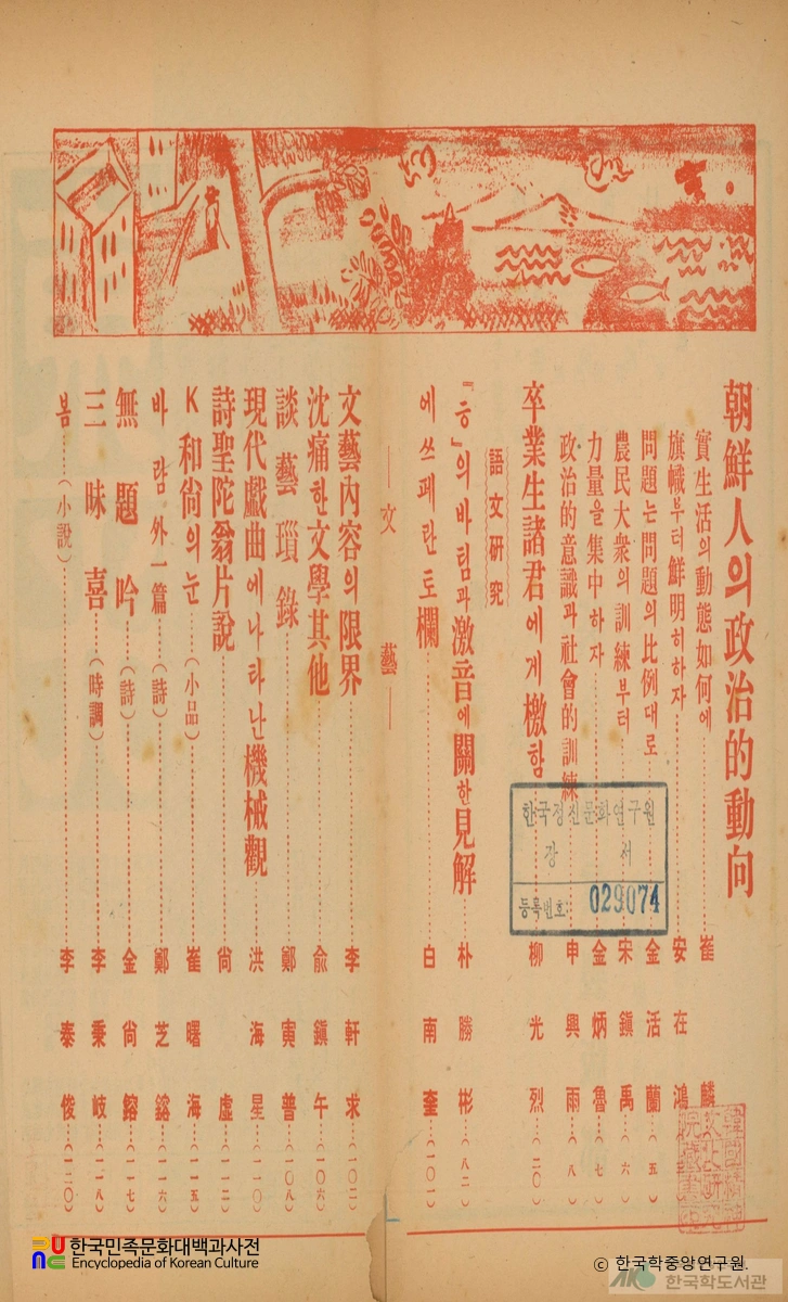 동방평론 (창간4월호, 제1권 제1호, 1932.04.)　/　목차(2)