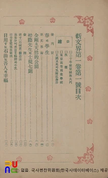 <신문계> 창간호 (1913년 4월호)　/　목차