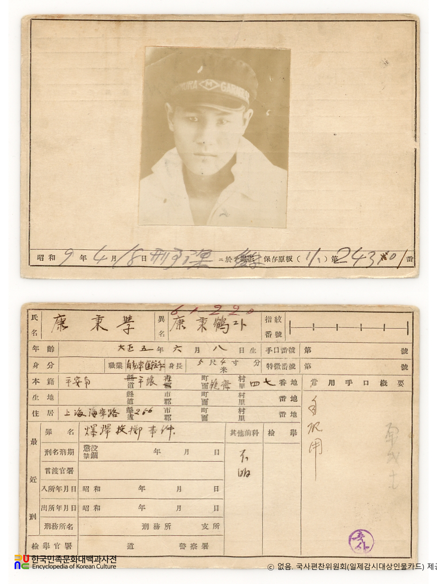 강병학(康秉學)　/　일제감시대상인물카드(카드번호)