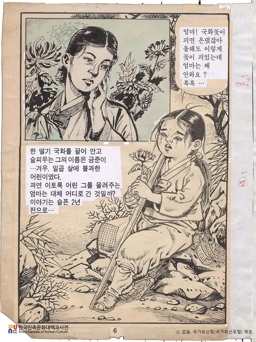 김종래 作 「엄마찾아 삼만리」　/　원화 (국가등록문화유산)