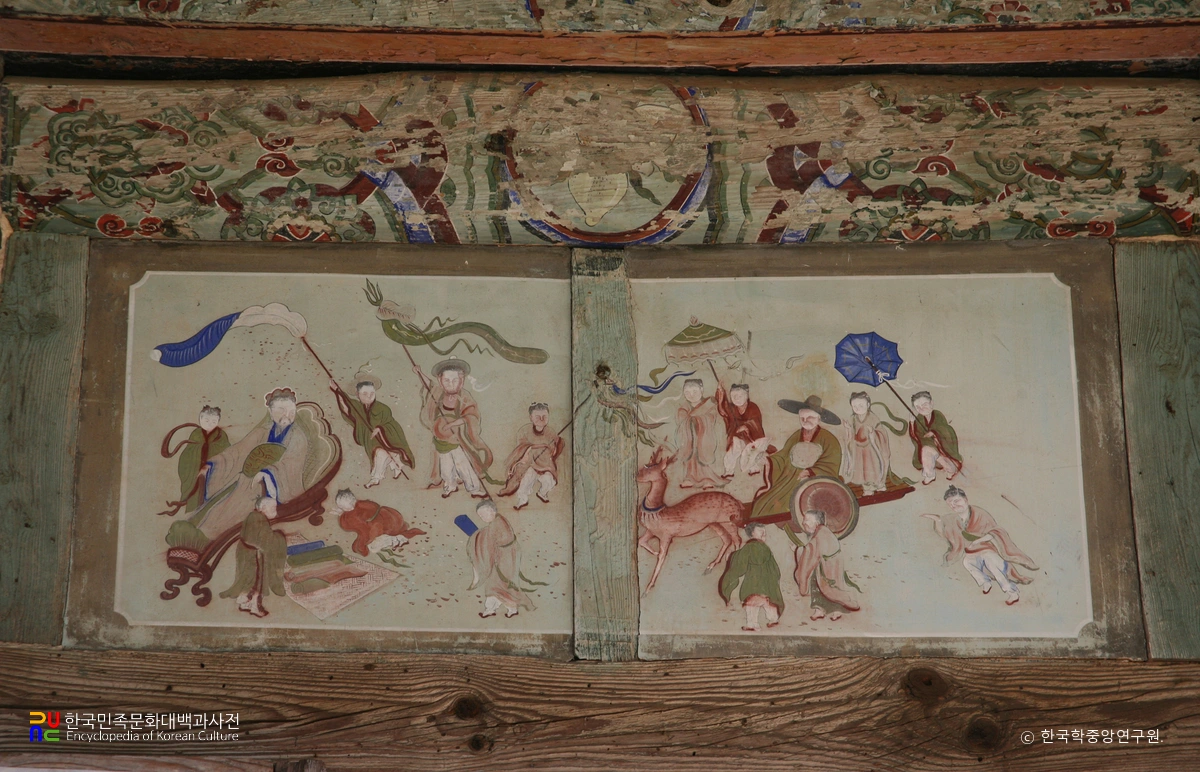 공주 마곡사 대광보전 외부 벽화