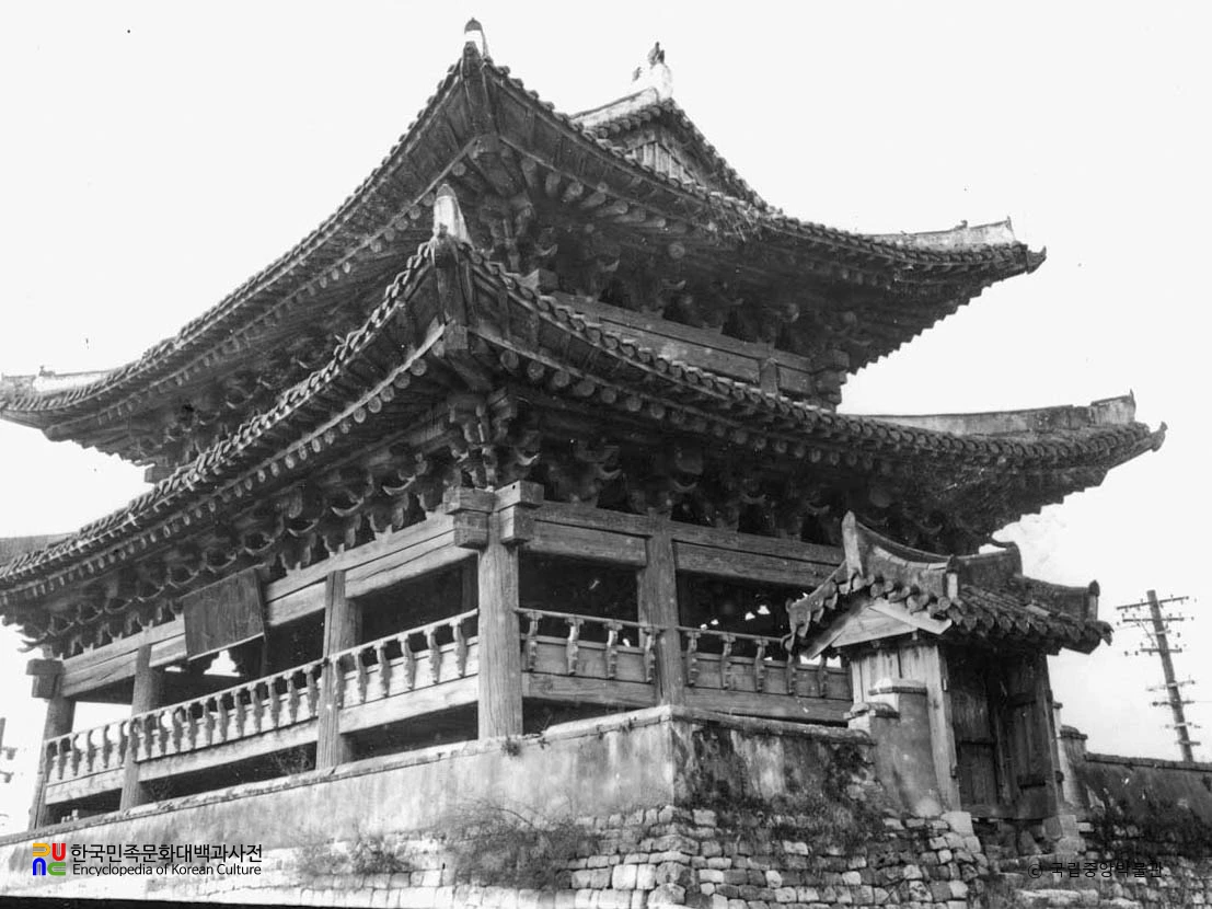 평양 대동문 문루 동측 외관