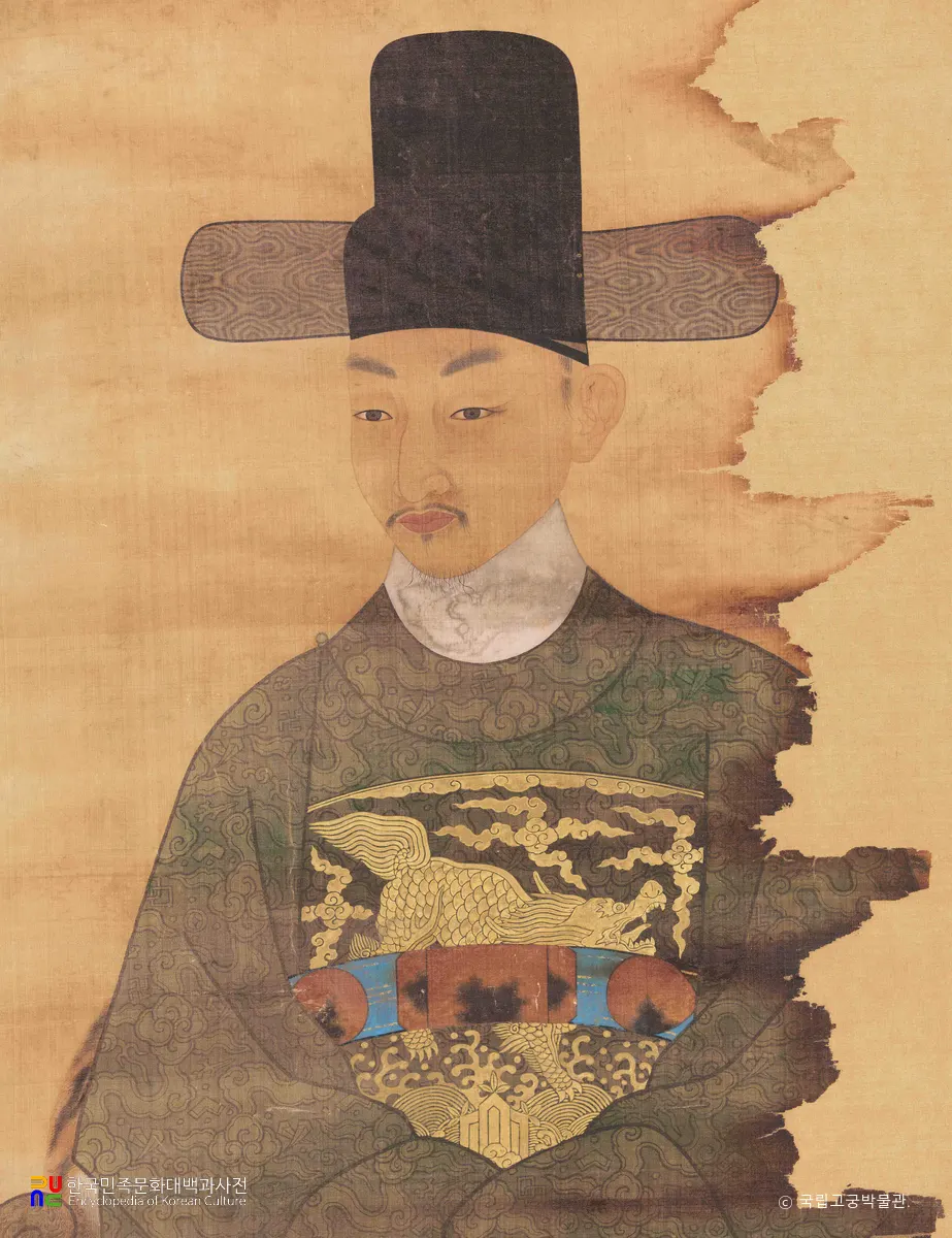 연잉군 초상 상반신 부분