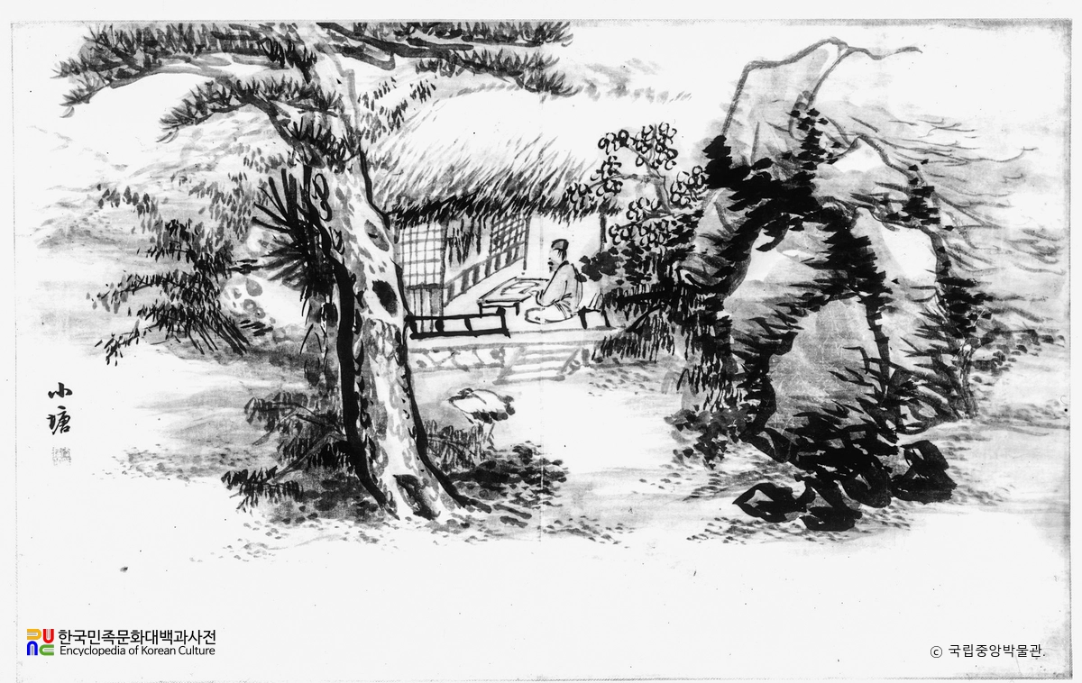 이재관필 초당독서도