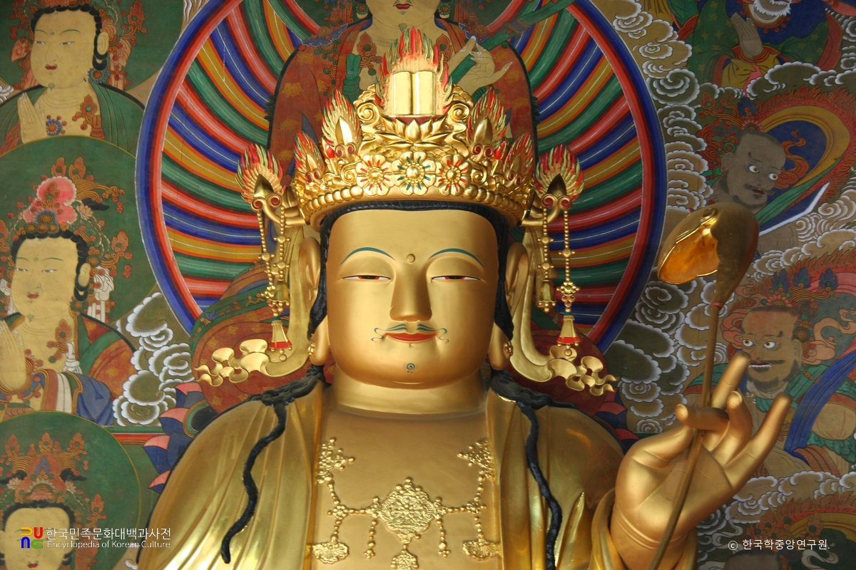 칠곡 송림사 목조석가여래삼존좌상 중 문수보살