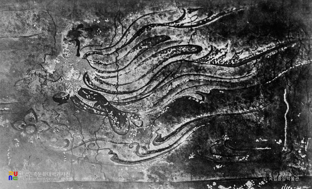 평안남도 강서 강서대묘 현실 제2층 굄석 측면 천인