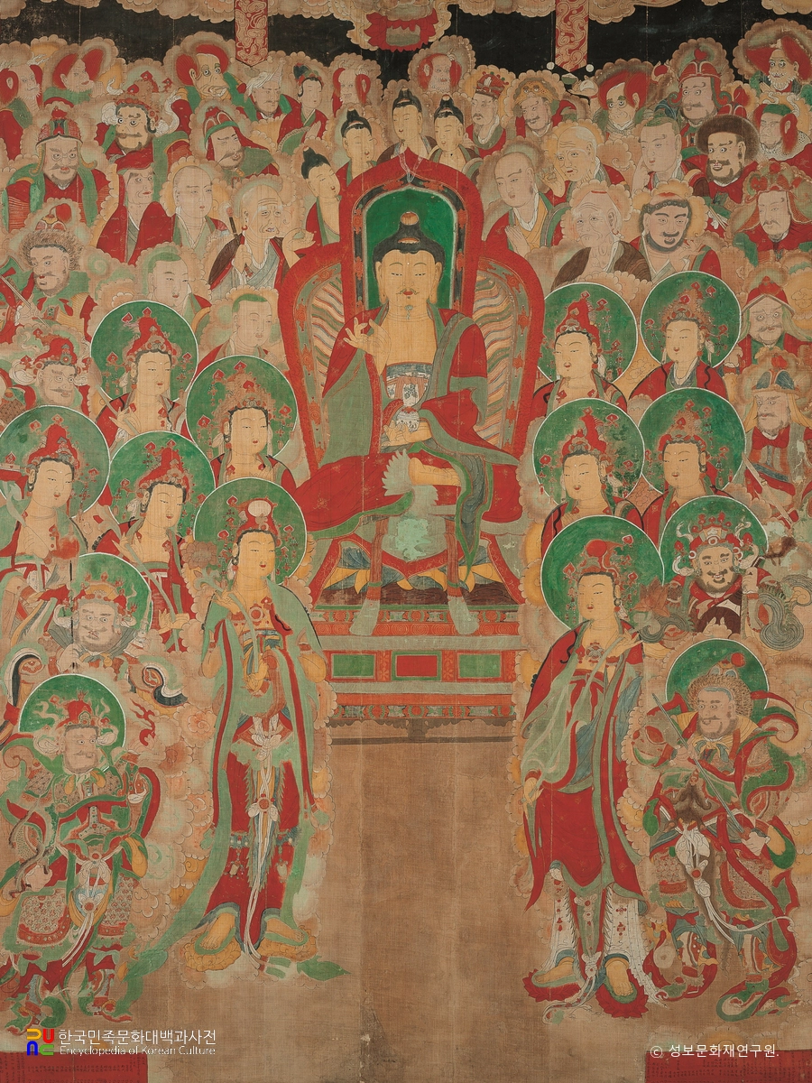 경주 기림사 비로자나삼불회도(약사불)