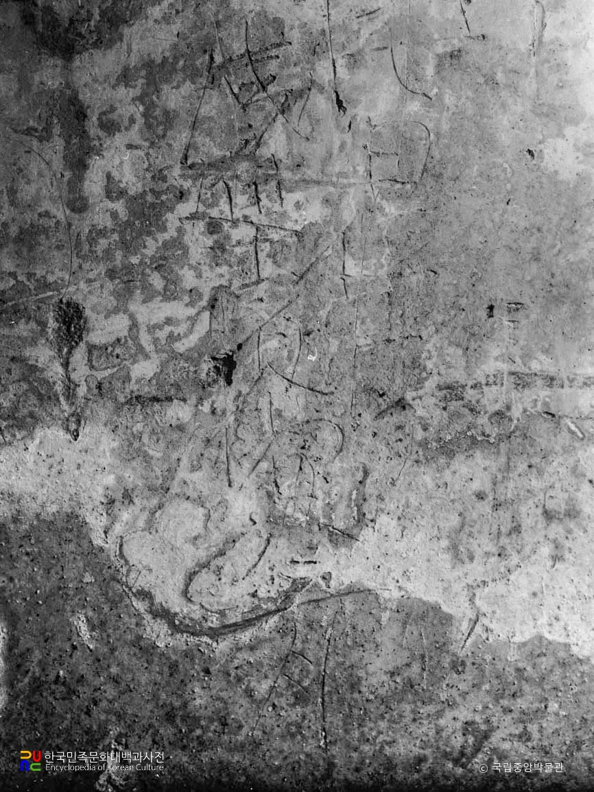 평안남도 중화 진파리 4호분 현실 서벽 "함통" 명문