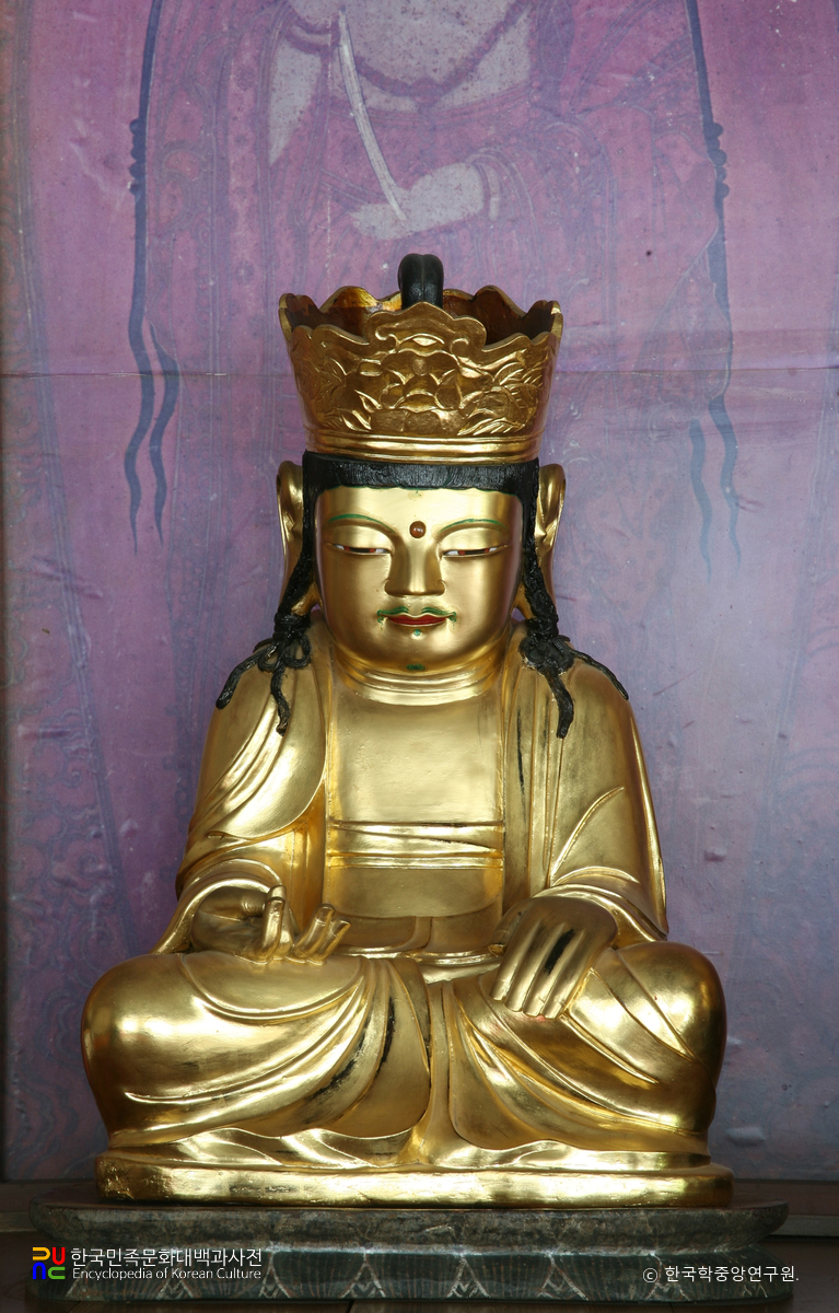 김천 봉곡사 대웅전 석조석가여래삼존상 / 제화갈라보살좌상(좌)