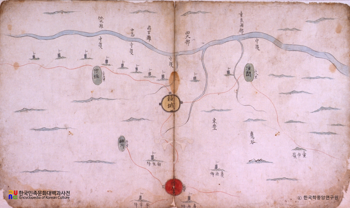 유성룡 종가 유물 중 유성룡 유물 - 동국지도 서애선생 수택본