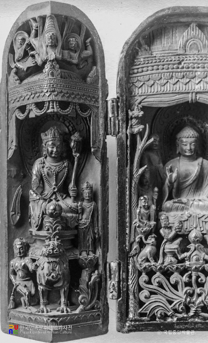 순천 송광사 목조삼존불감 보현보살상