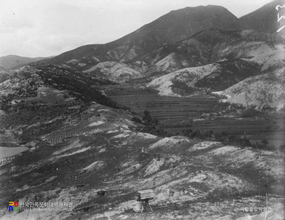 구미 낙산리 고분군 전경