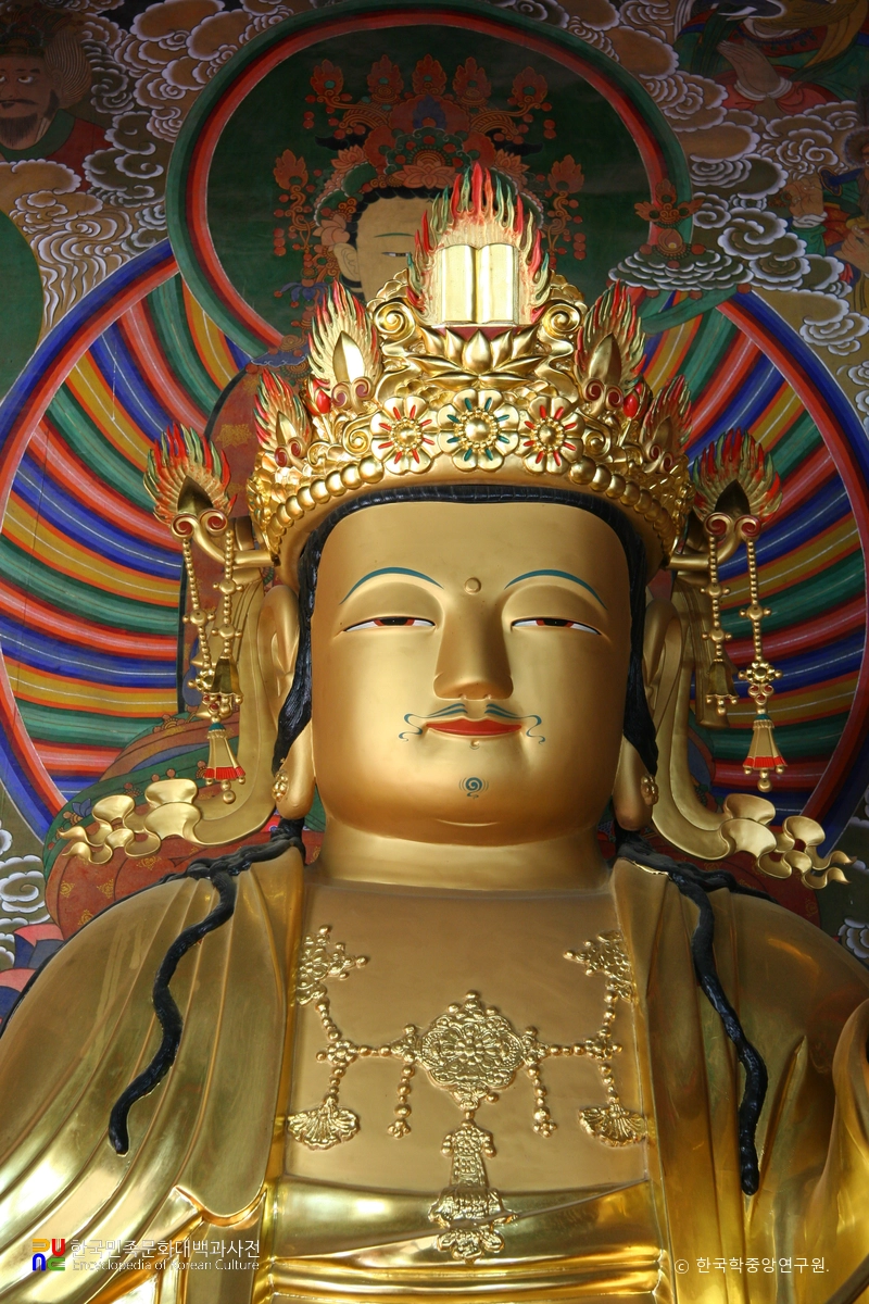 칠곡 송림사 목조석가여래삼존좌상 중 문수보살