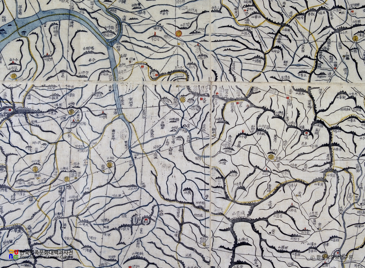 대동여지도 중 황해도 봉산 부분