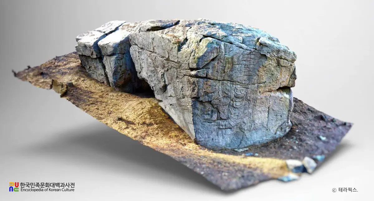 부여 홍산 상천리 마애불입상 전경