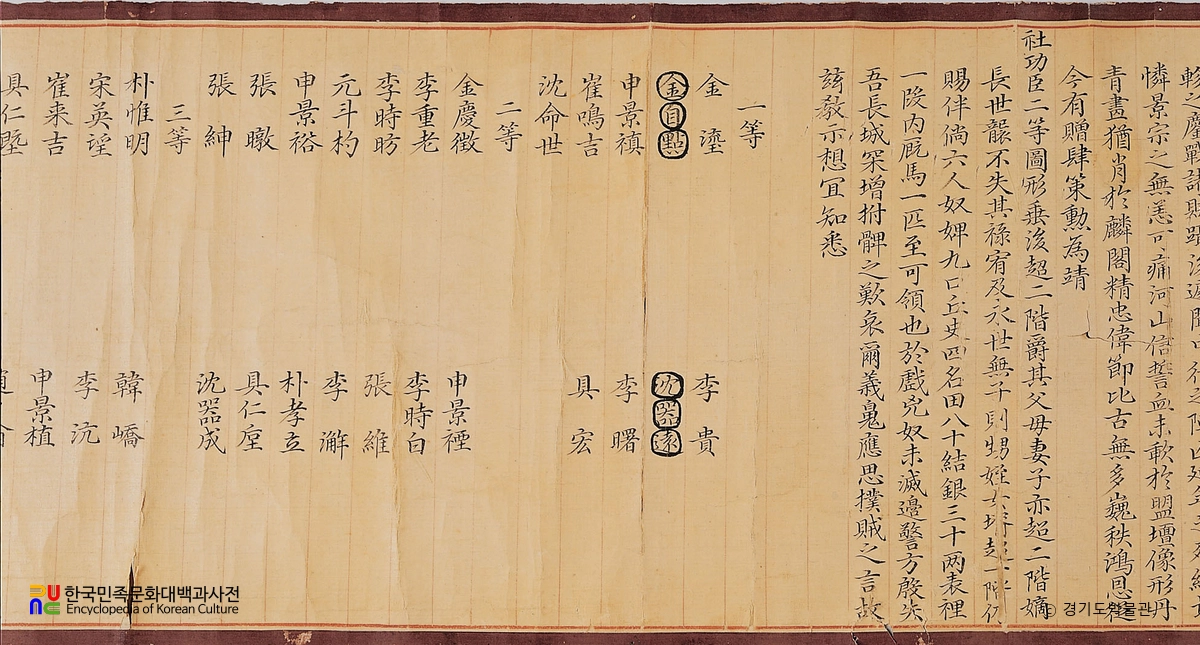 이중로 정사공신교서