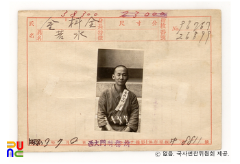 일제 주요감시대상 인물카드 김약수(金若水)_01_전면