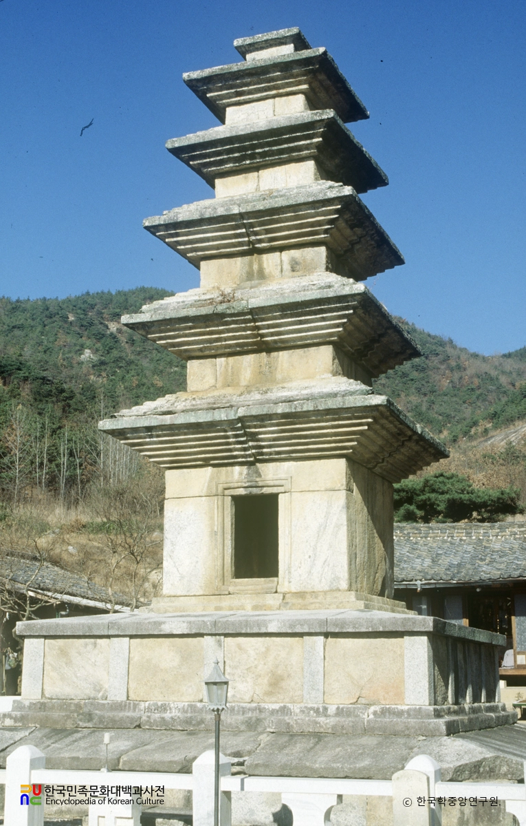구미 죽장리 오층석탑 정측면