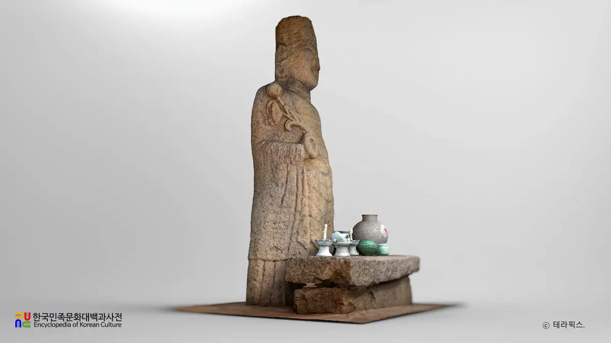 증평 미암리사지 석조관음보살입상 좌측면