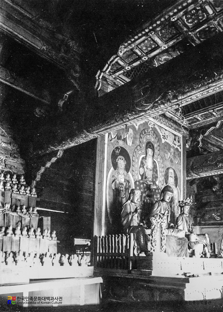 강진 무위사 극락전 아미타여래삼존벽화 정측면