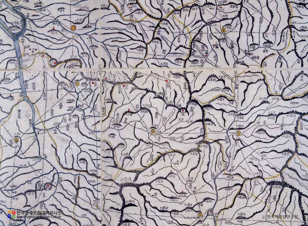 대동여지도 중 황해도 서흥 부분