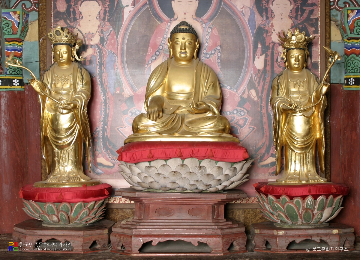 순천 송광사 목조 석가여래삼존상 및 소조 16나한상 일괄