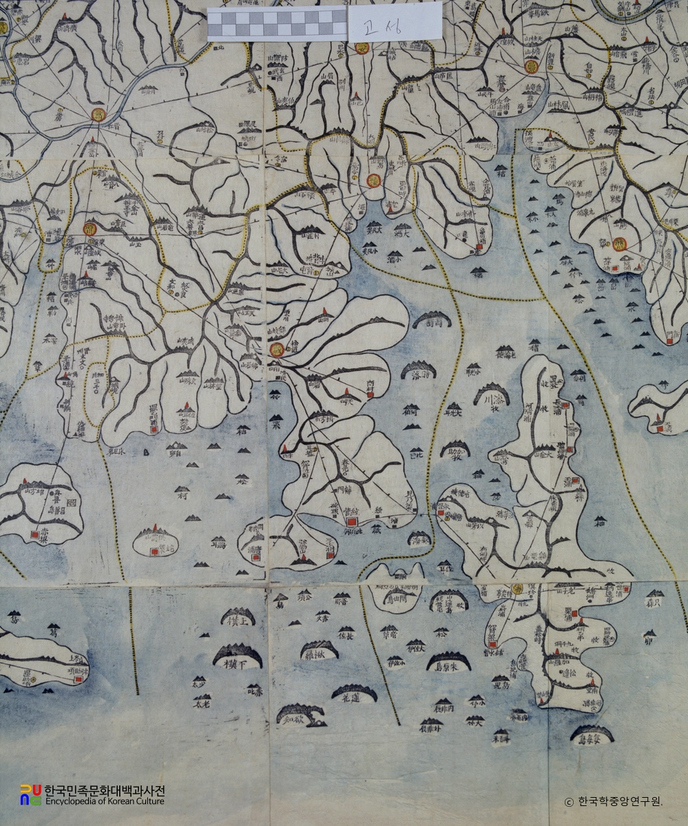 대동여지도 중 경상남도 고성 부분