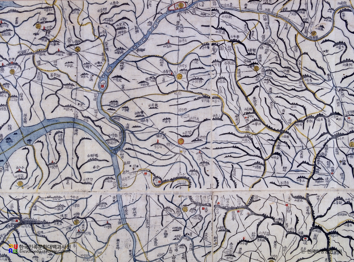 대동여지도 중 평안남도 중화 부분