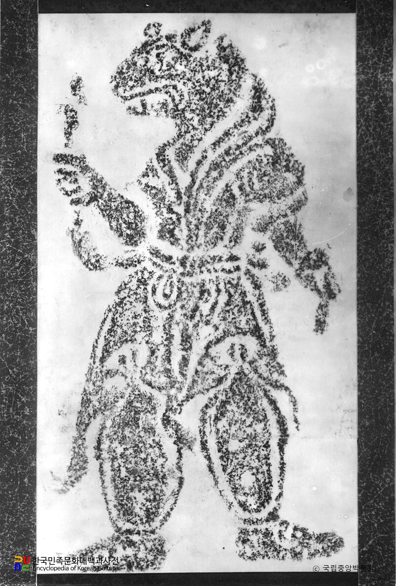 경주 김유신묘의 십이지호석 중 호랑이상 탁본