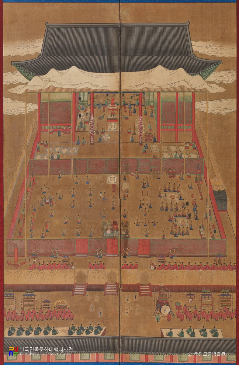 신축진찬도병풍 제7-제8폭