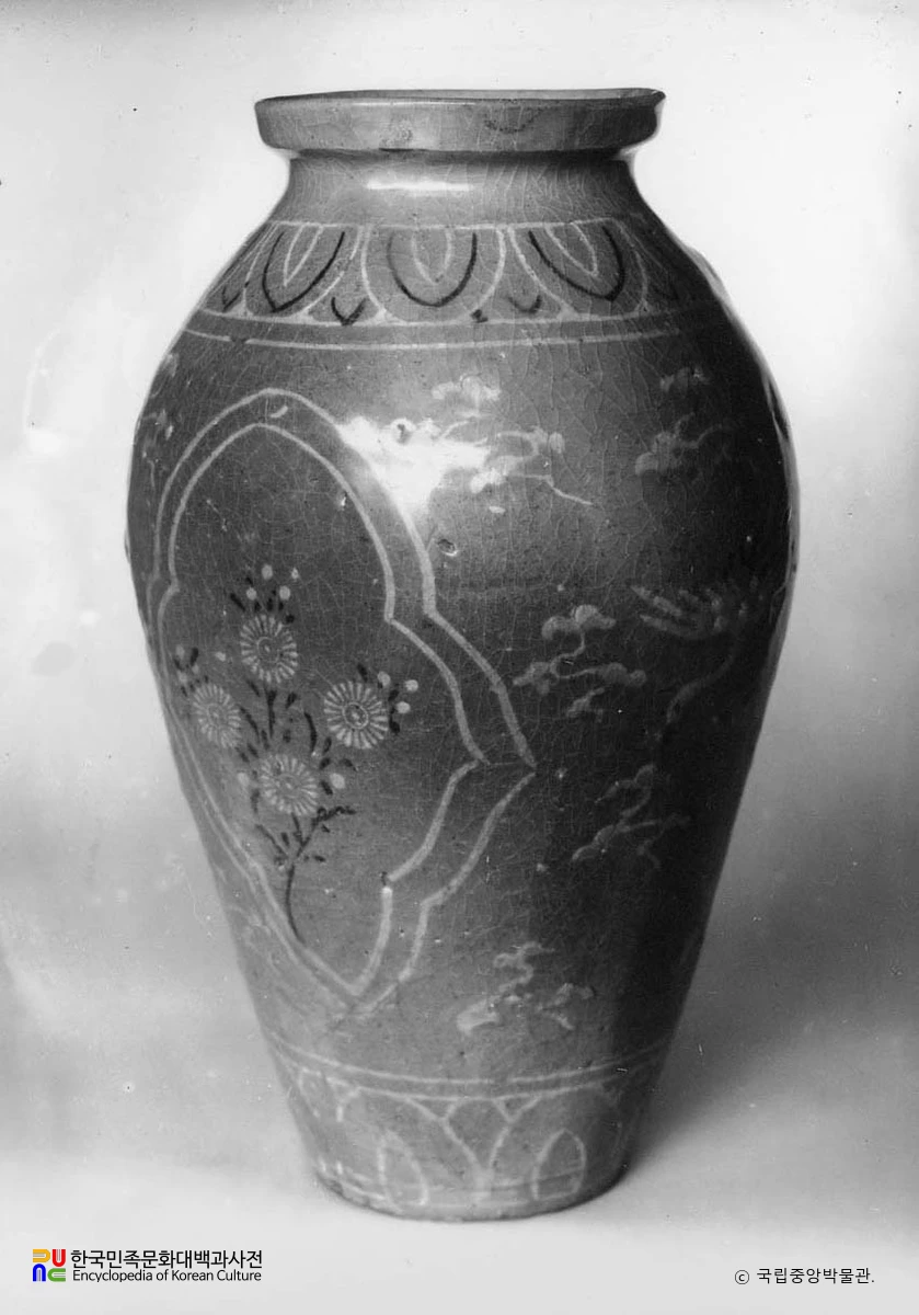 청자 상감 국운학문 편호