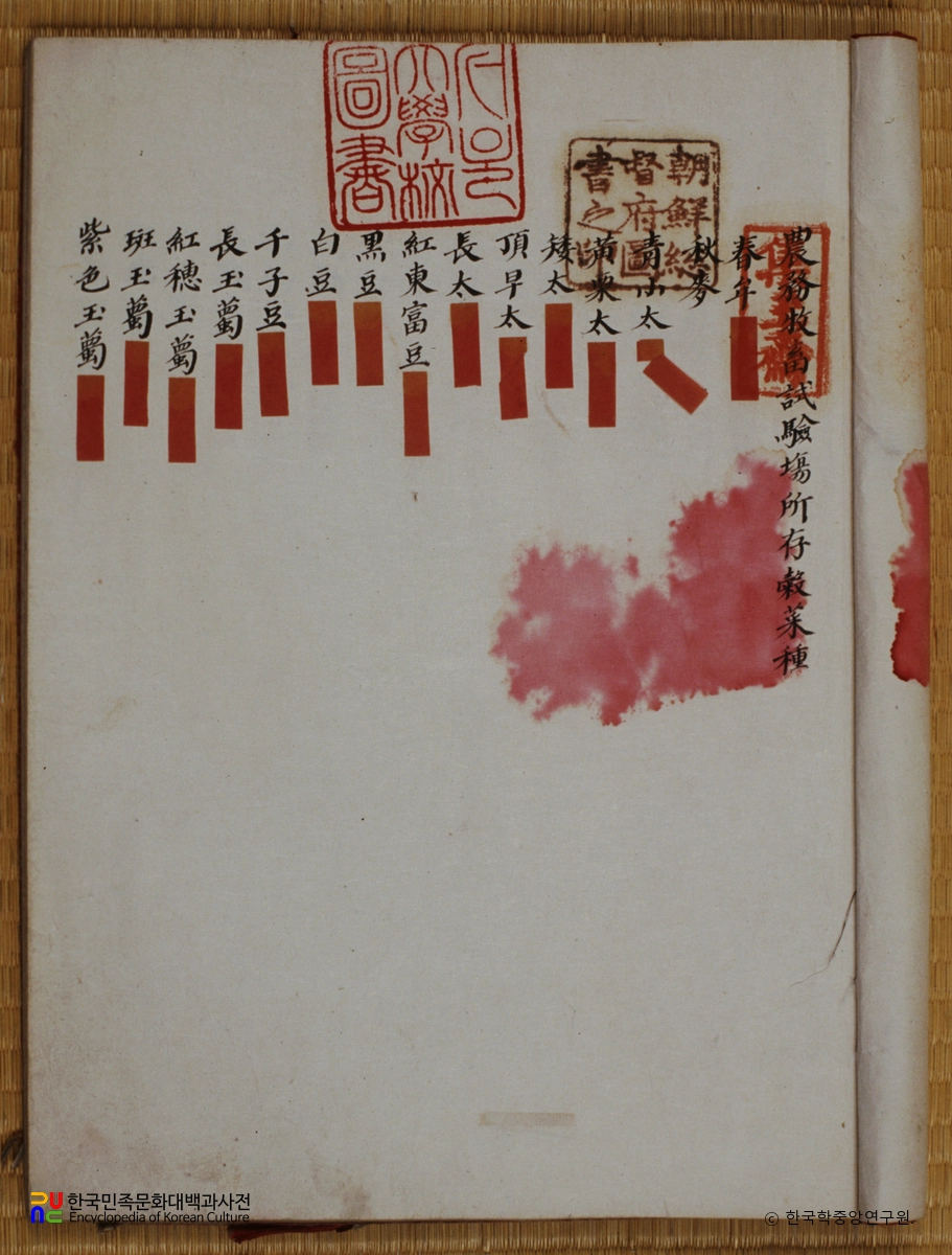 농무목축시험장소존곡약종