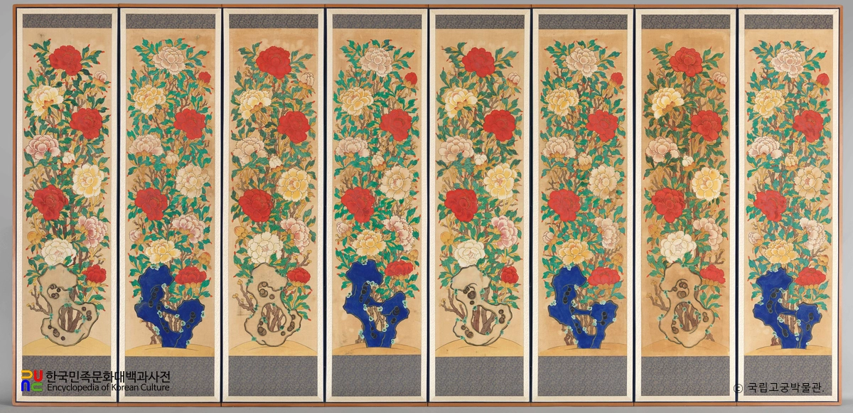 모란도 병풍