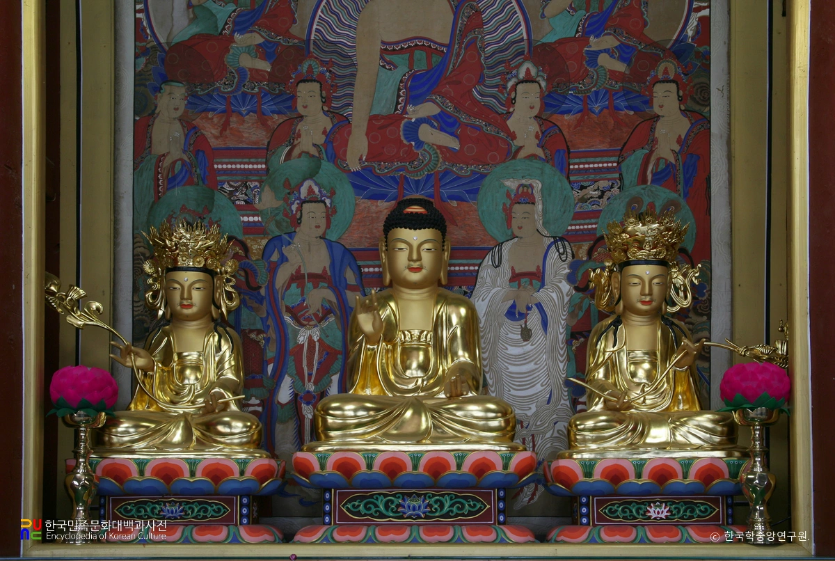 보은 법주사 복천암 목조아미타여래삼존좌상