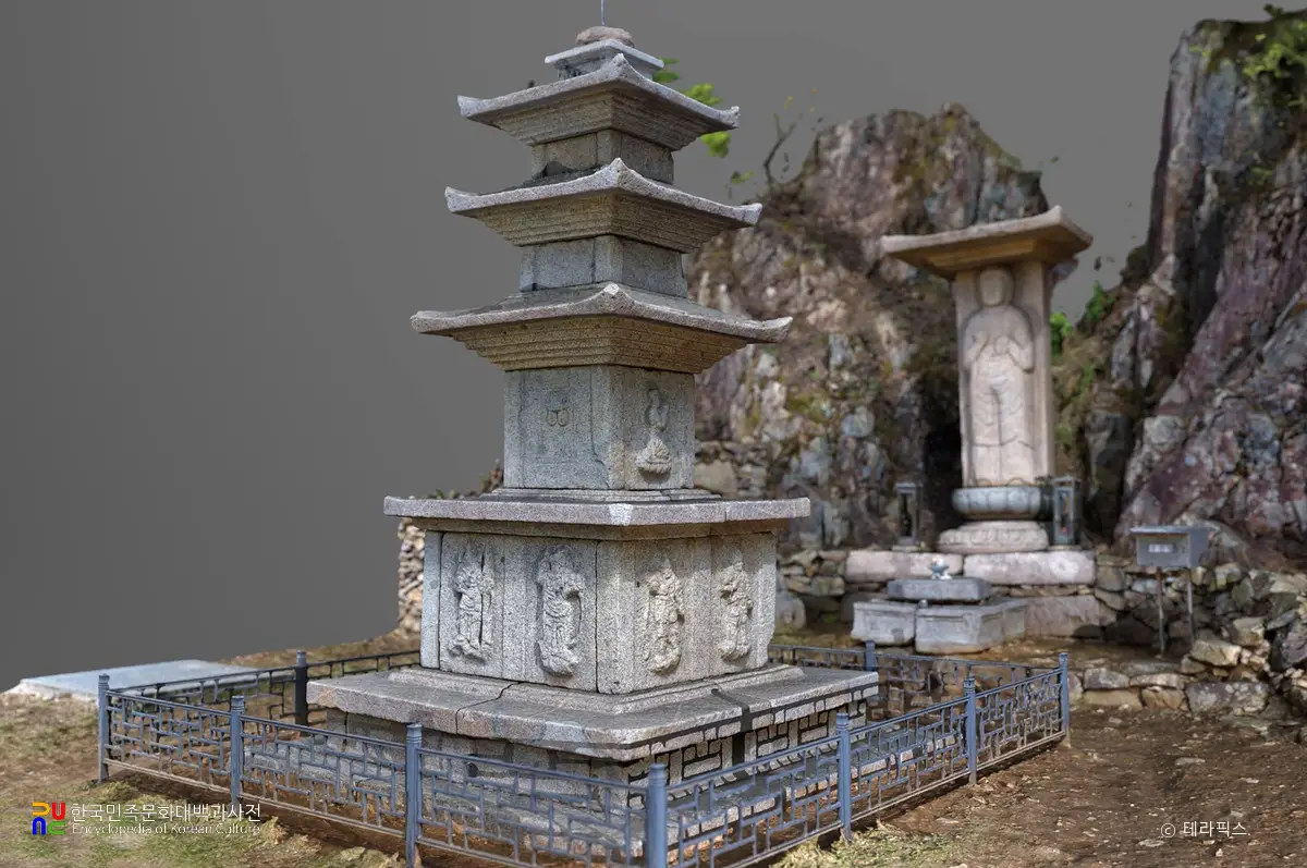 순천 금둔사지 삼층석탑 우측면(3D)