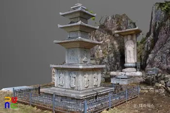 순천 금둔사지 삼층석탑 우측면(3D)