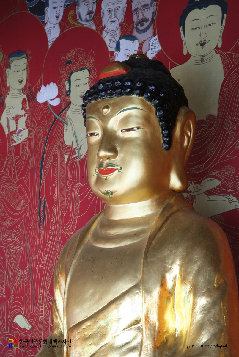 구미 약사암 석조여래좌상 부분