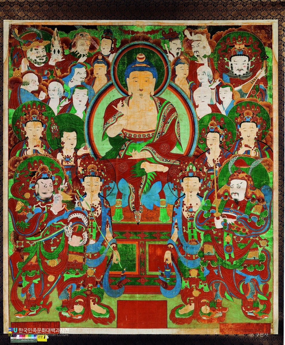 단양 구인사 아미타회상도