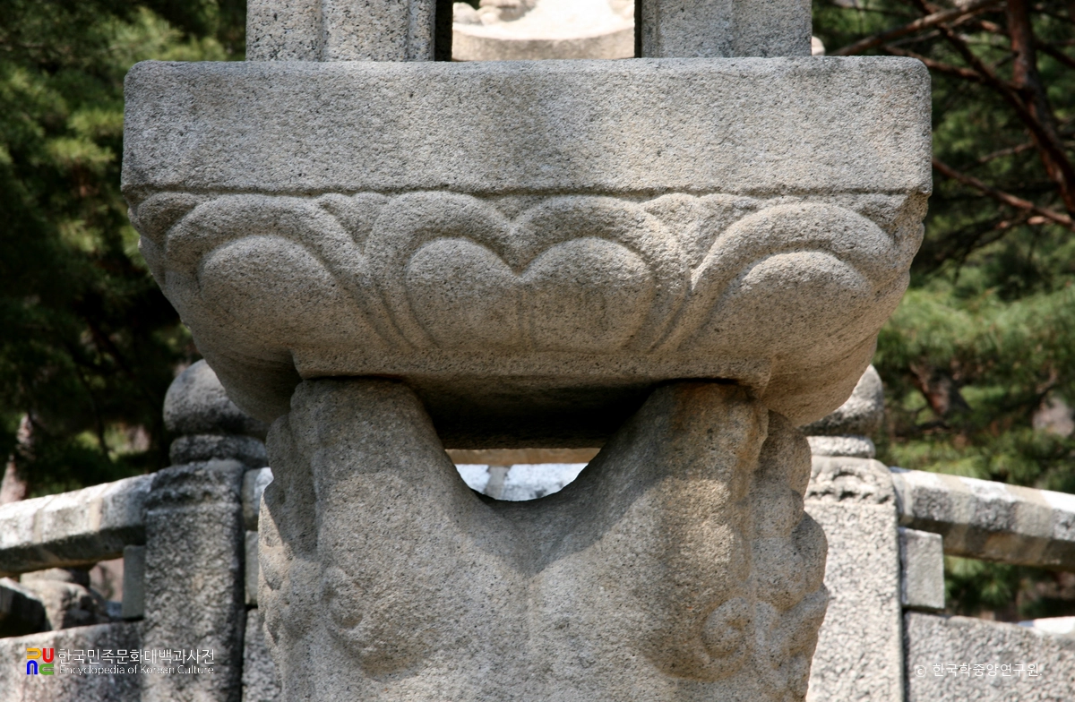 양주 회암사지 무학대사탑 앞 쌍사자 석등