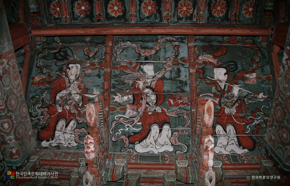 제천 신륵사 극락전 벽화 주악천인