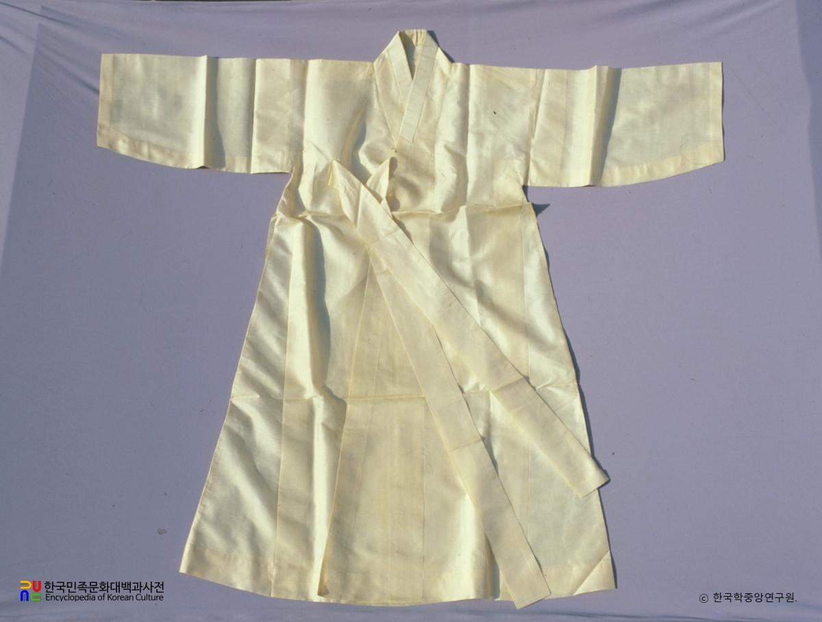 백색 주항라 홑두루마기