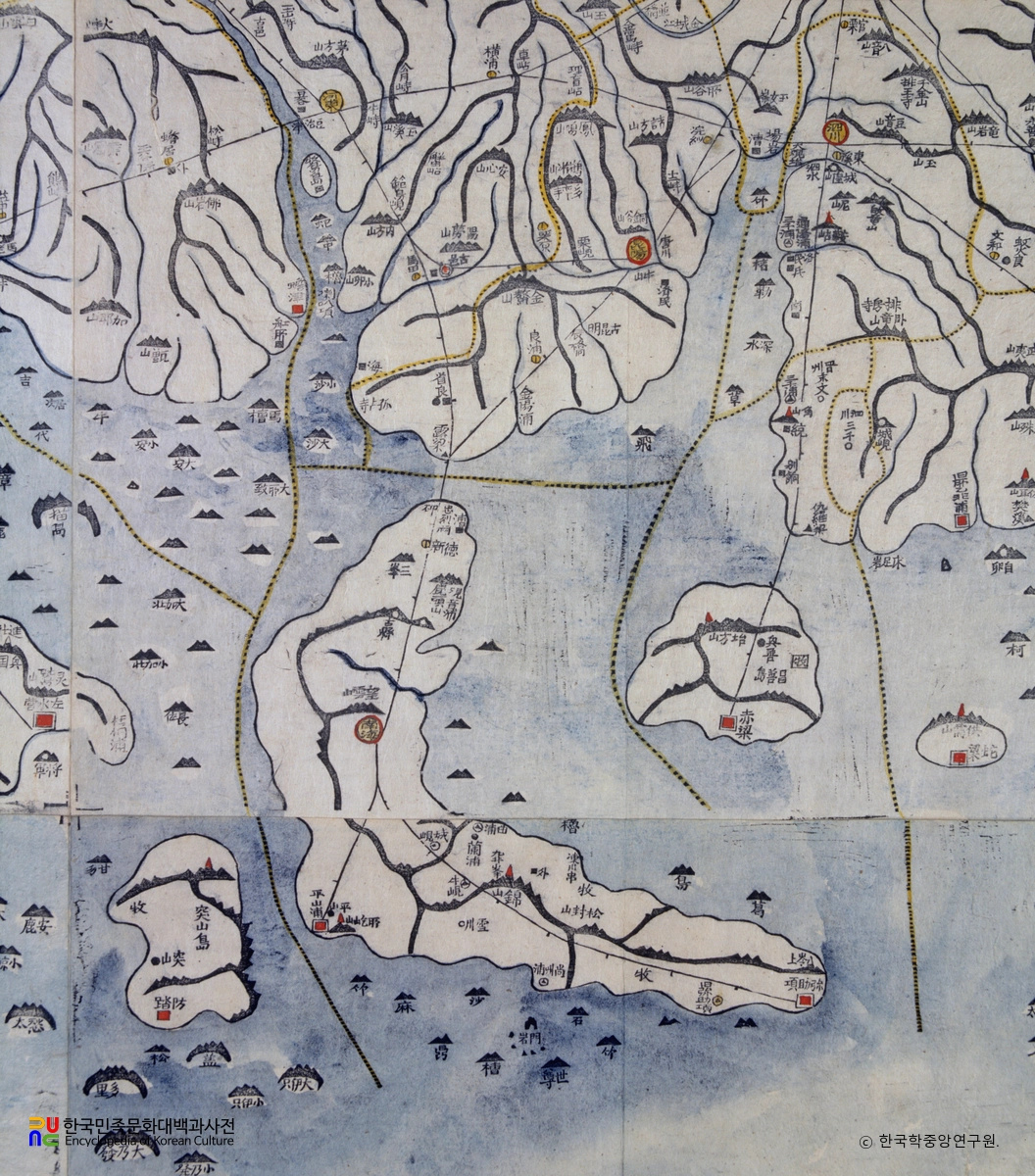 대동여지도 중 경상남도 남해 부분