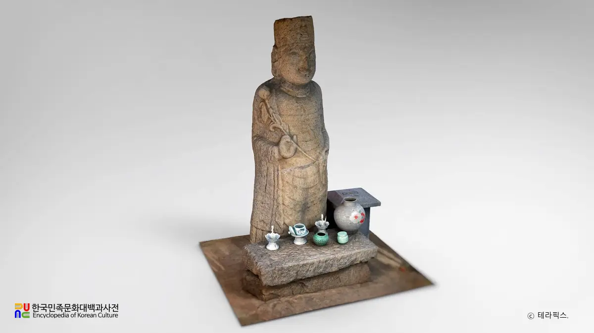 증평 미암리사지 석조관음보살입상 좌측면